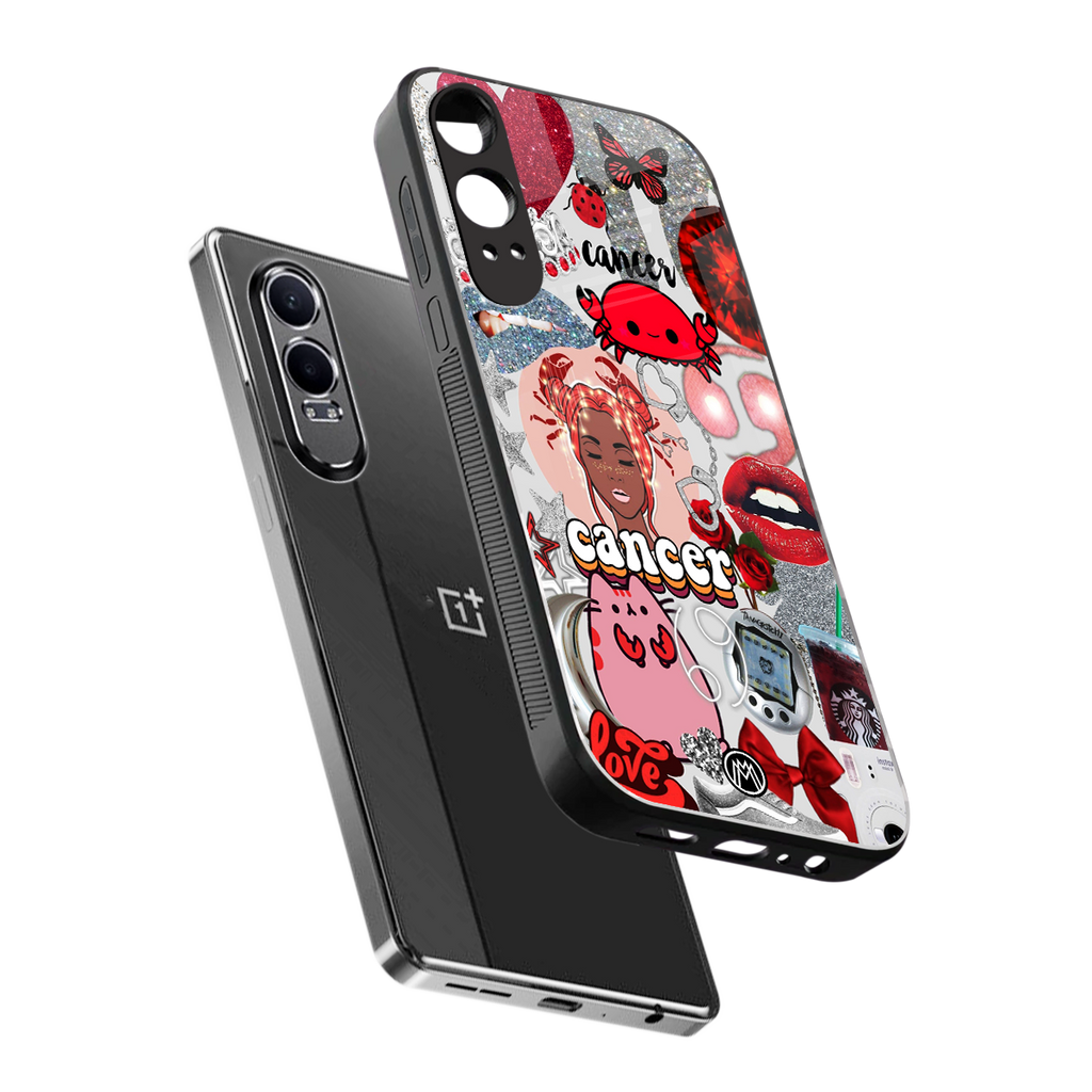 cancer aesthetic collage back phone cover | glass case for oneplus nord ce 4 lite