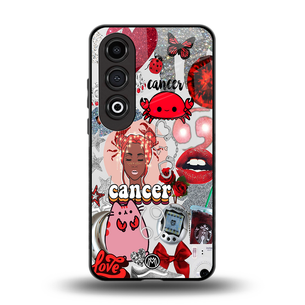 cancer aesthetic collage back phone cover | glass case for oneplus nord ce 4