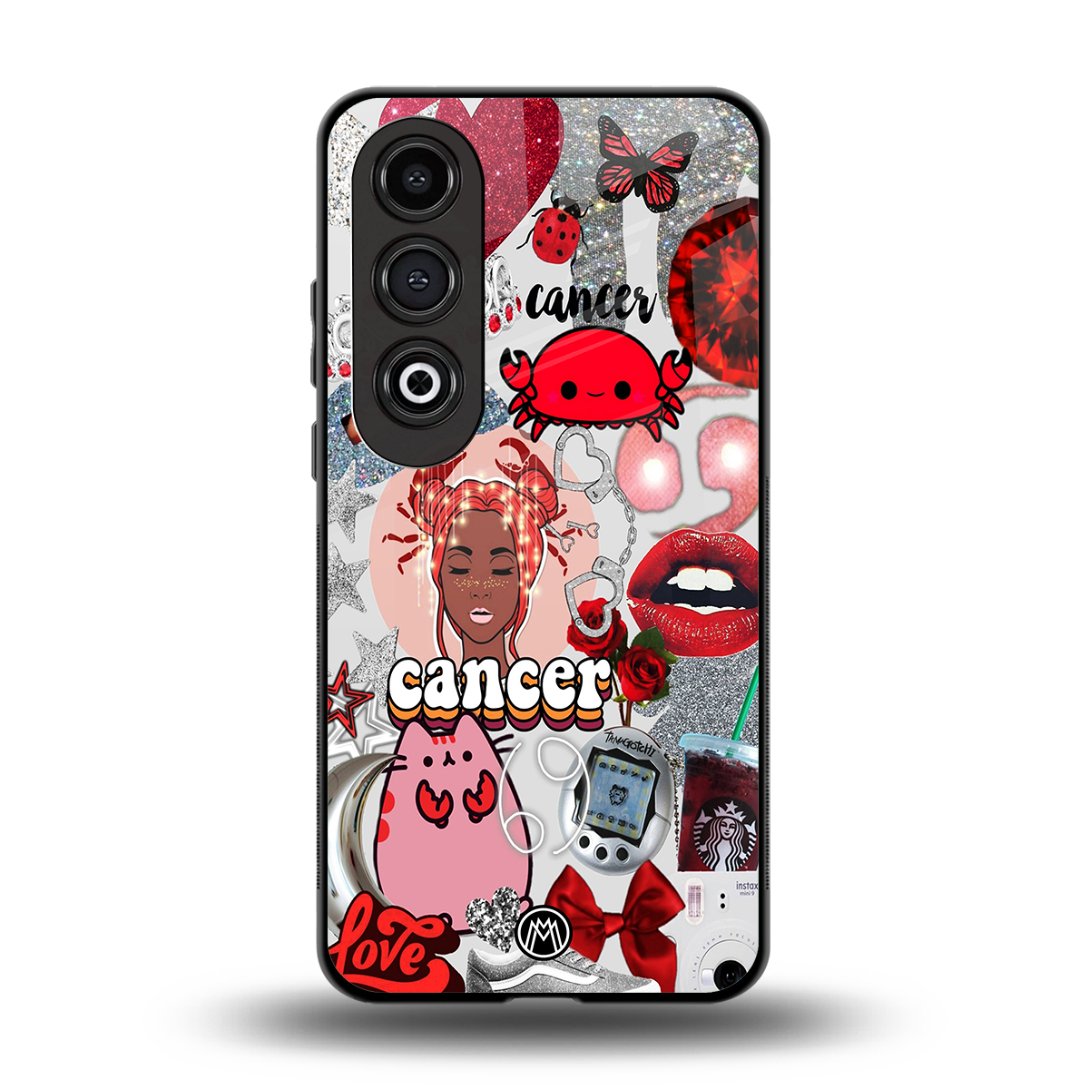cancer aesthetic collage back phone cover | glass case for oneplus nord ce 4