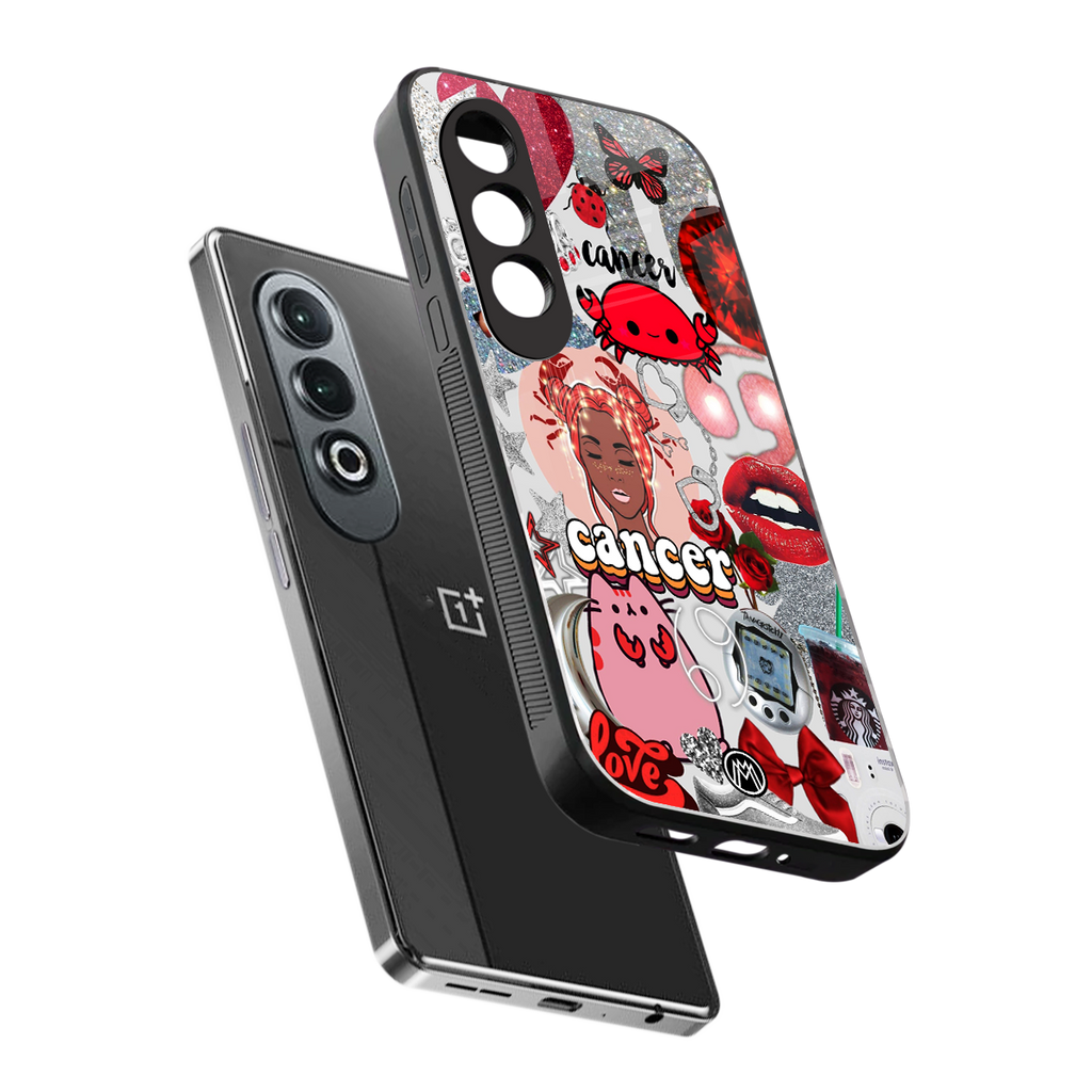 cancer aesthetic collage back phone cover | glass case for oneplus nord ce 4