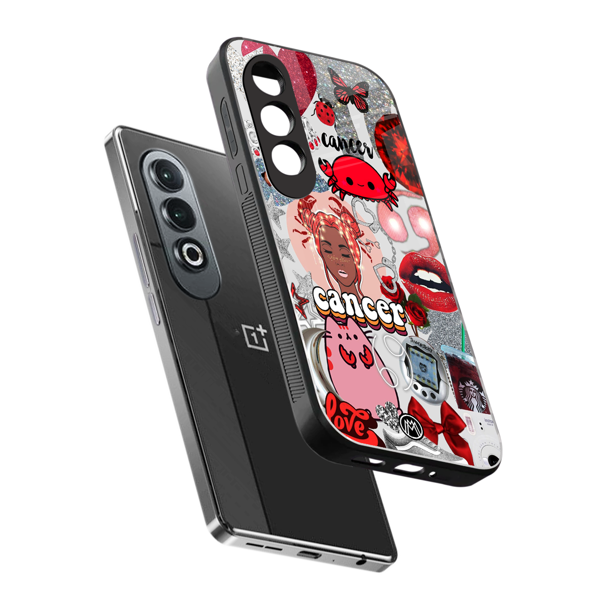 cancer aesthetic collage back phone cover | glass case for oneplus nord ce 4