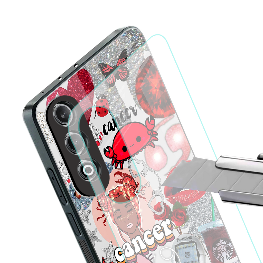 cancer aesthetic collage back phone cover | glass case for oneplus nord ce 4