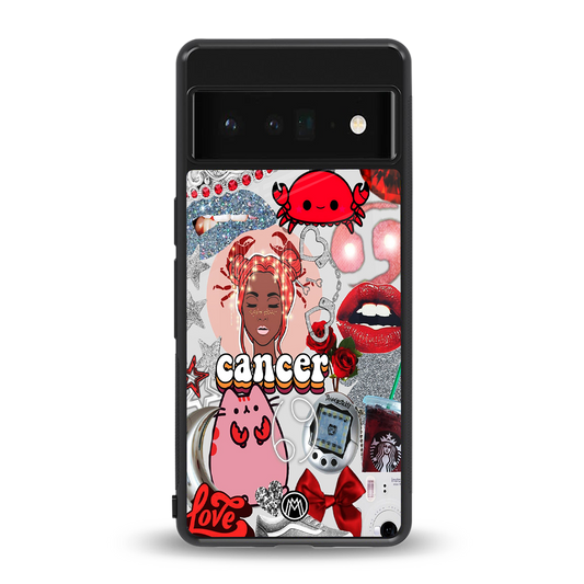 cancer aesthetic collage back phone cover | glass case for google pixel 6 pro