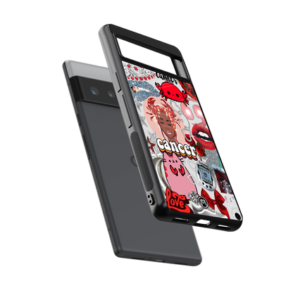 cancer aesthetic collage back phone cover | glass case for google pixel 6 pro
