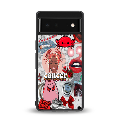 cancer aesthetic collage back phone cover | glass case for google pixel 6