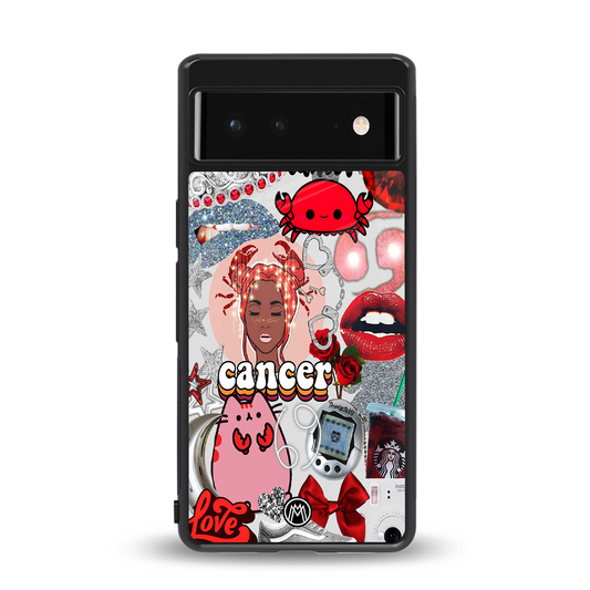 cancer aesthetic collage back phone cover | glass case for Google Pixel 6A