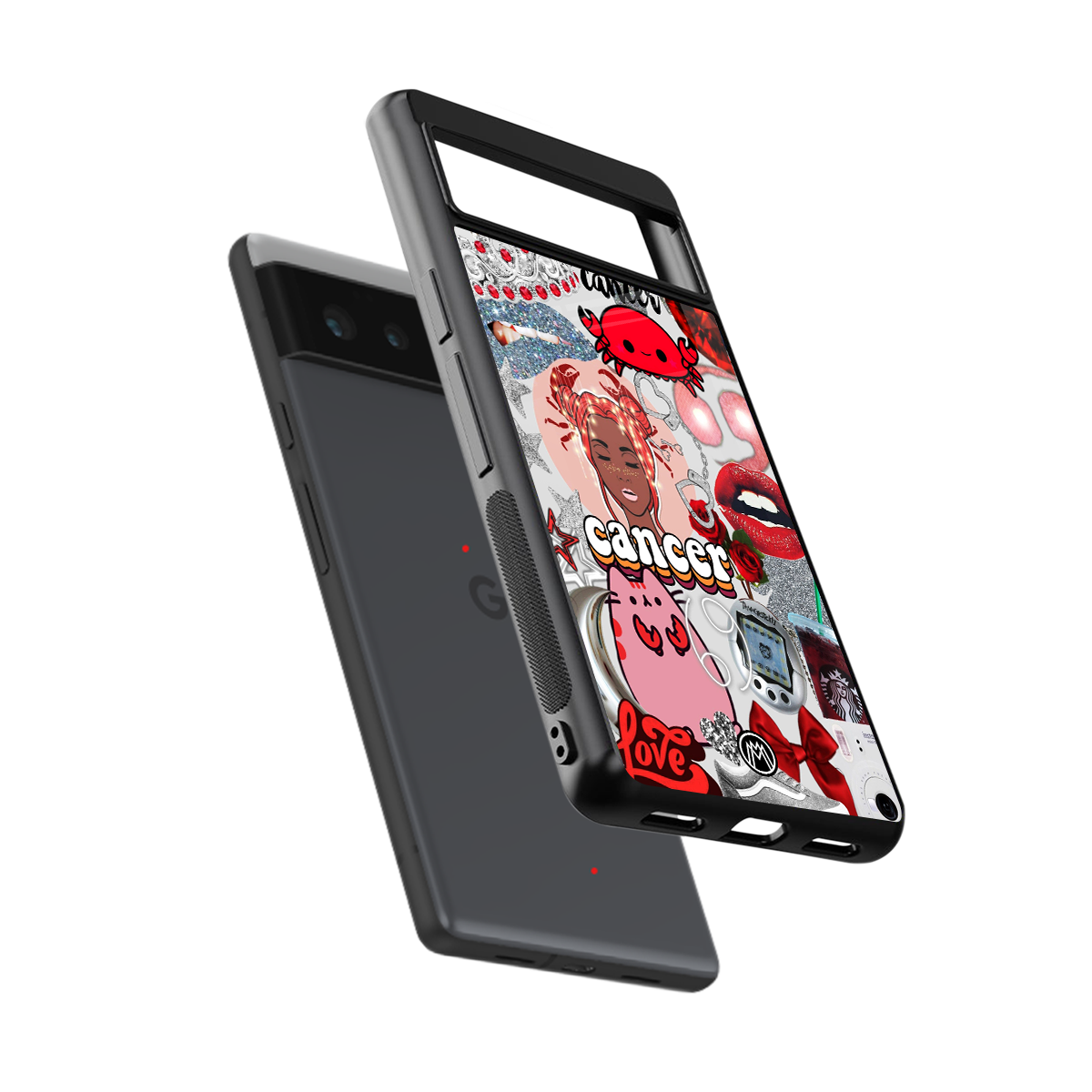 cancer aesthetic collage back phone cover | glass case for google pixel 6