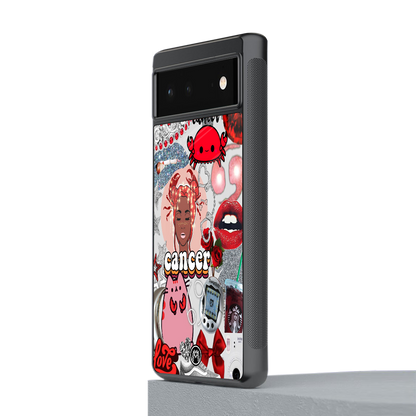 cancer aesthetic collage back phone cover | glass case for google pixel 6