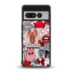 cancer aesthetic collage back phone cover | glass case for google pixel 7 pro