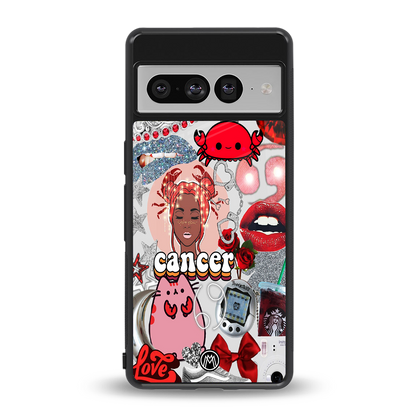 cancer aesthetic collage back phone cover | glass case for google pixel 7 pro