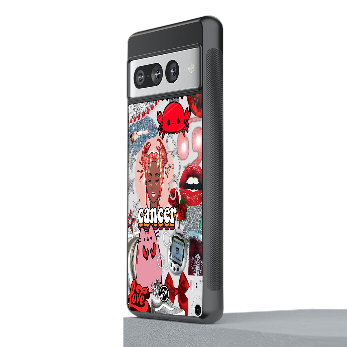 cancer aesthetic collage back phone cover | glass case for google pixel 7 pro