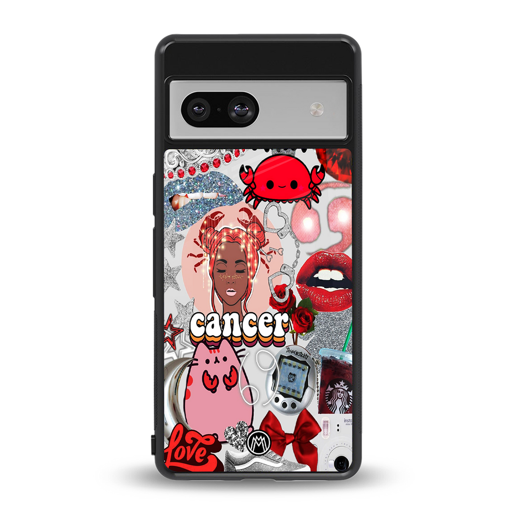 cancer aesthetic collage back phone cover | glass case for Google Pixel 7