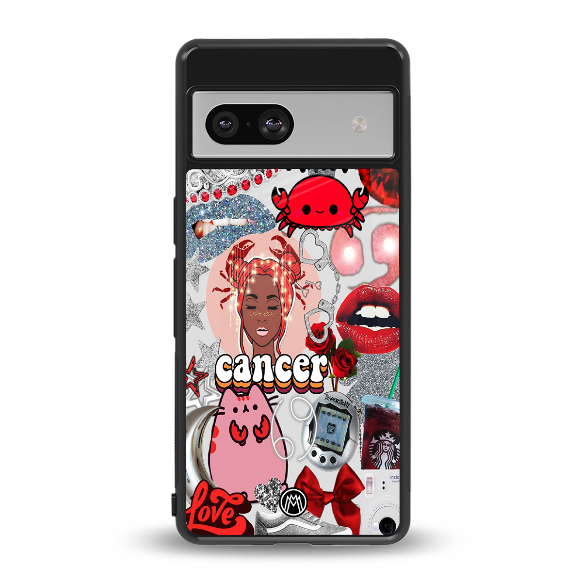 cancer aesthetic collage back phone cover | glass case for Google Pixel 7