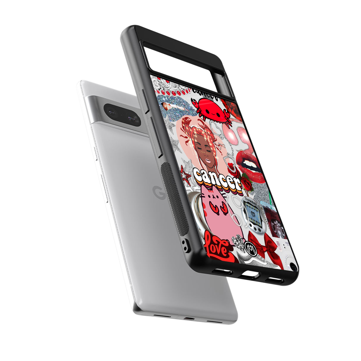 cancer aesthetic collage back phone cover | glass case for Google Pixel 7