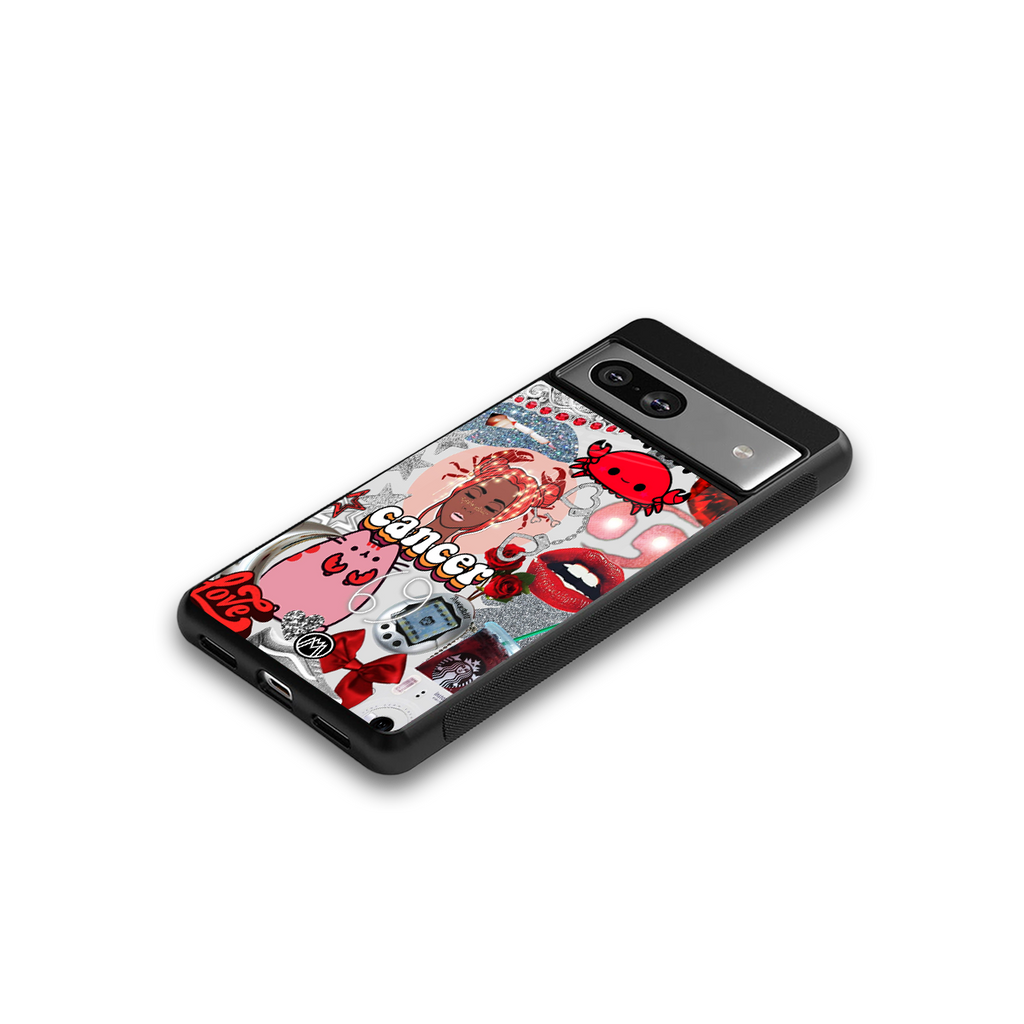 cancer aesthetic collage back phone cover | glass case for Google Pixel 7A