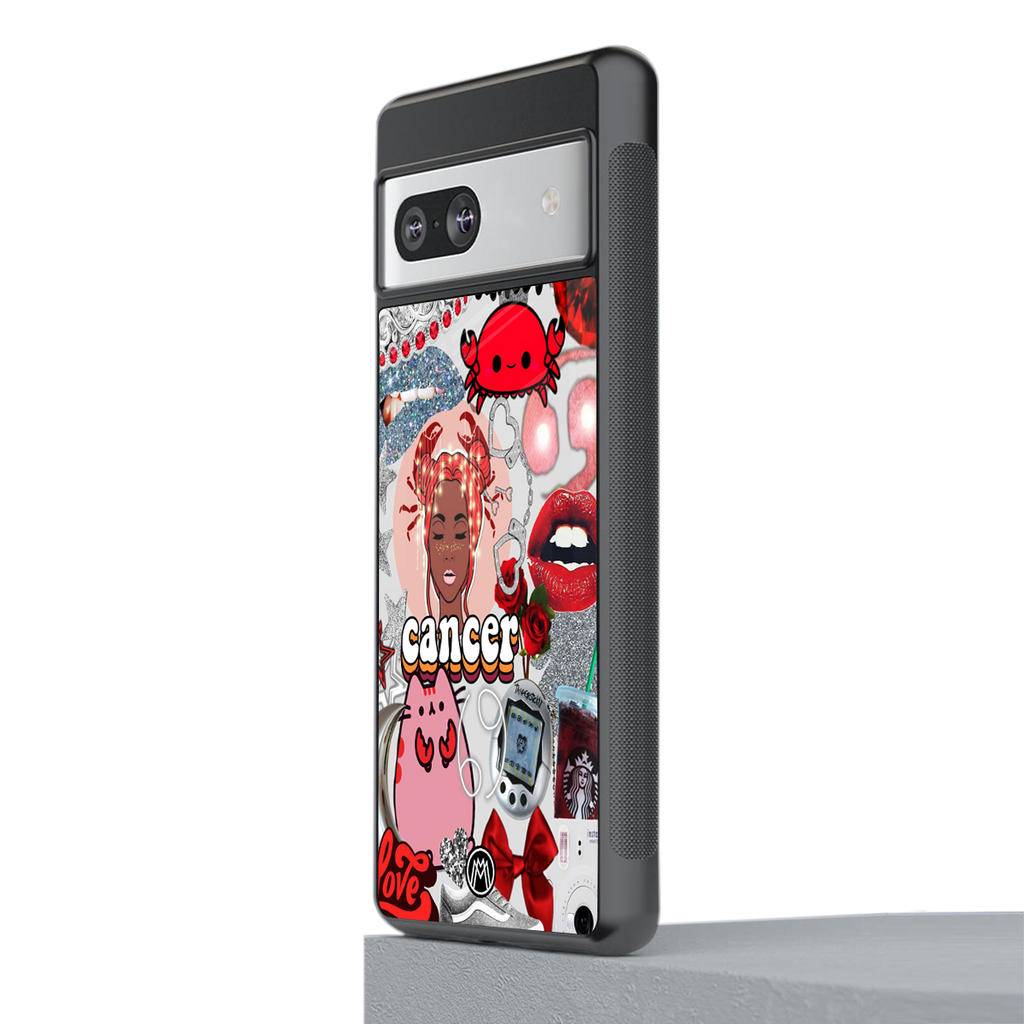 cancer aesthetic collage back phone cover | glass case for Google Pixel 7
