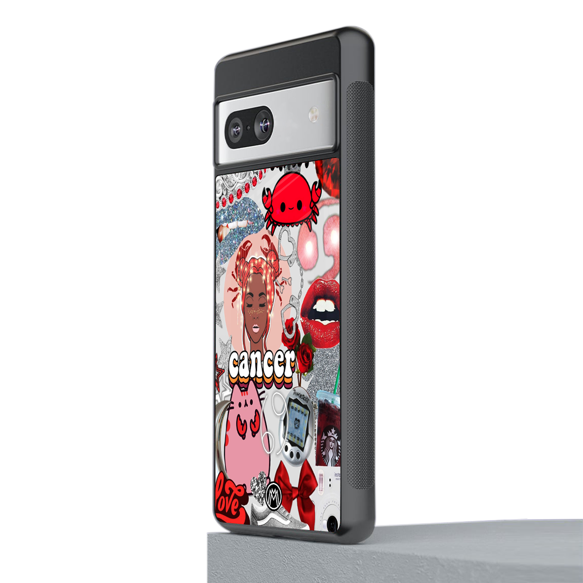 cancer aesthetic collage back phone cover | glass case for Google Pixel 7