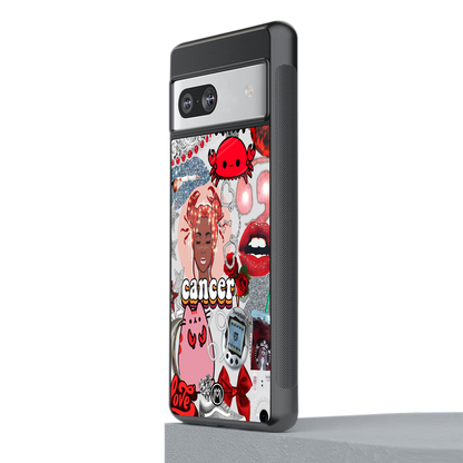 cancer aesthetic collage back phone cover | glass case for Google Pixel 7
