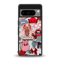 cancer aesthetic collage back phone cover | glass case for google pixel 8 pro