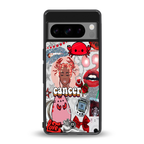 cancer aesthetic collage back phone cover | glass case for google pixel 8 pro
