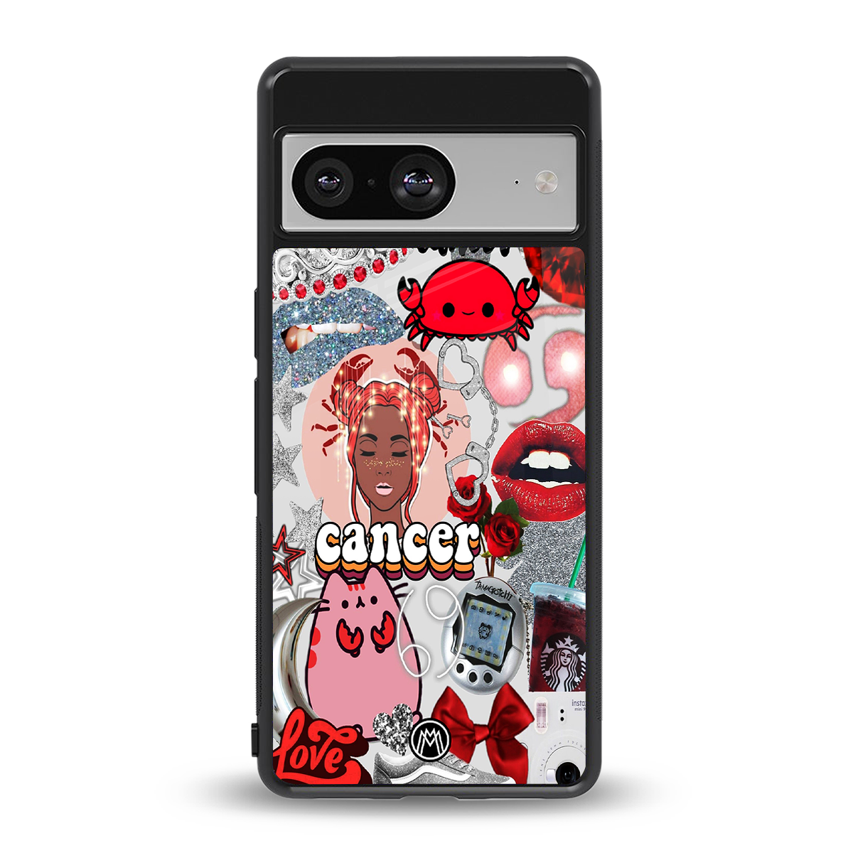 cancer aesthetic collage back phone cover | glass case for Google Pixel 8