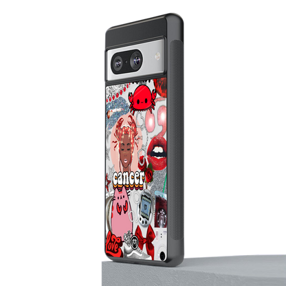 cancer aesthetic collage back phone cover | glass case for Google Pixel 8