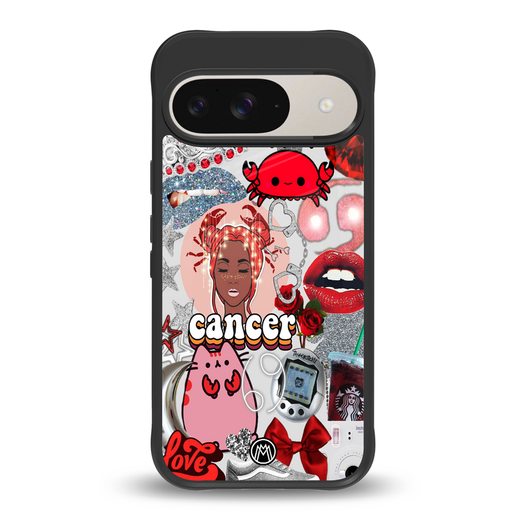cancer aesthetic collage back phone cover | glass case for google pixel 9