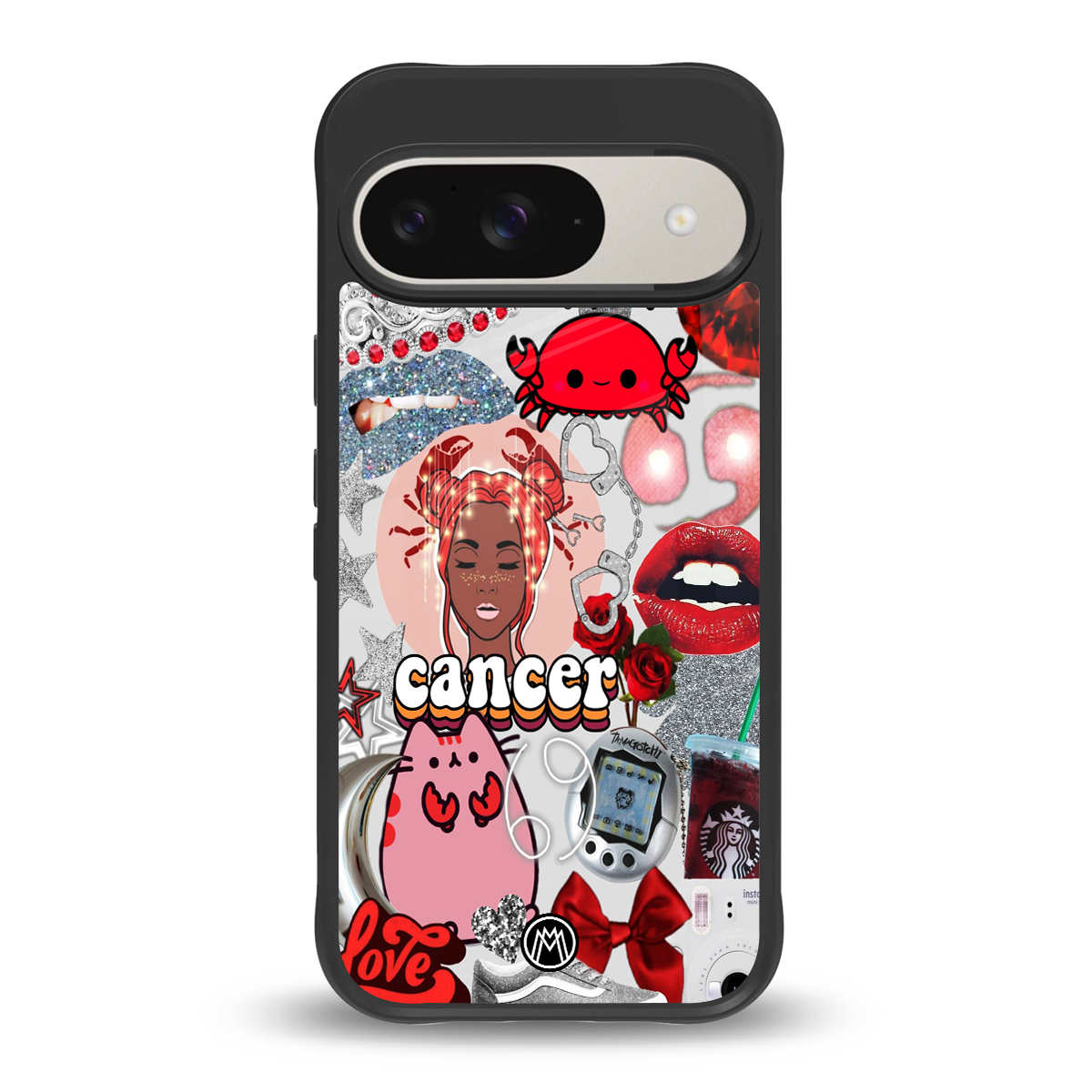 cancer aesthetic collage back phone cover | glass case for google pixel 9