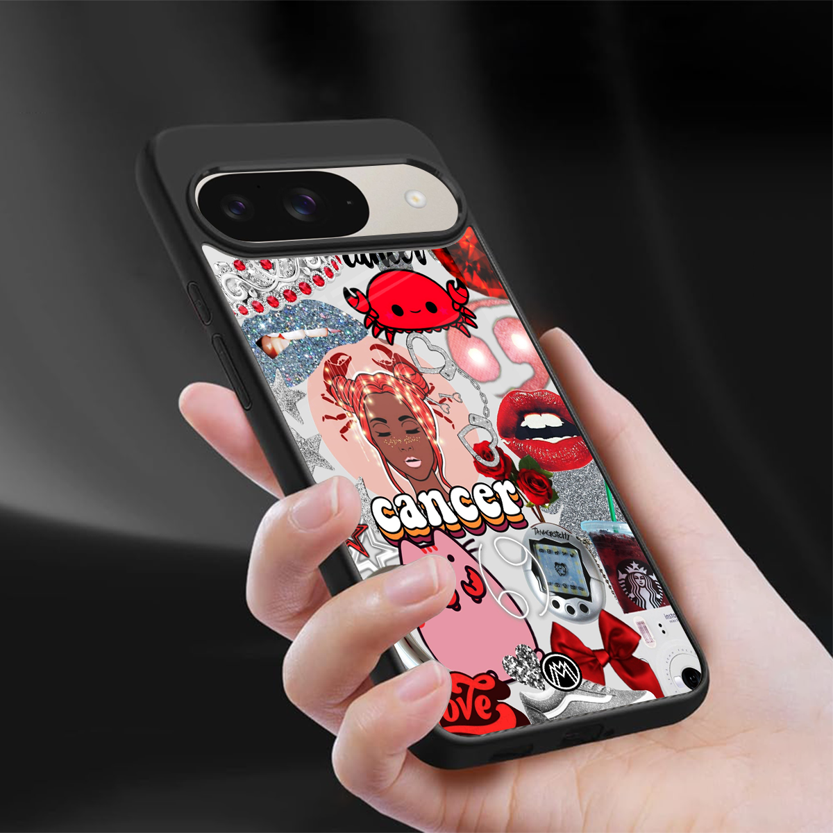 cancer aesthetic collage back phone cover | glass case for google pixel 9