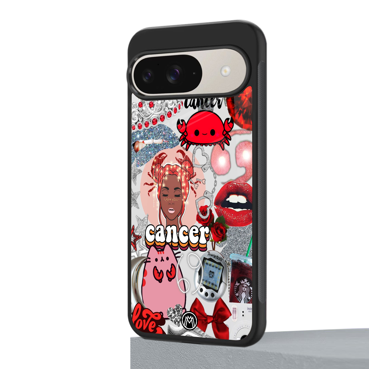 cancer aesthetic collage back phone cover | glass case for google pixel 9