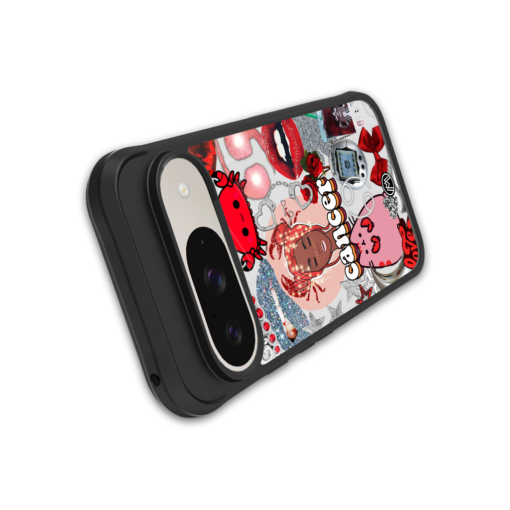 cancer aesthetic collage back phone cover | glass case for google pixel 9