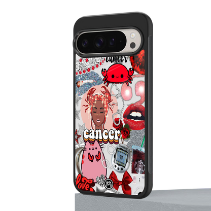 cancer aesthetic collage back phone cover | glass case for google pixel 9 pro xl