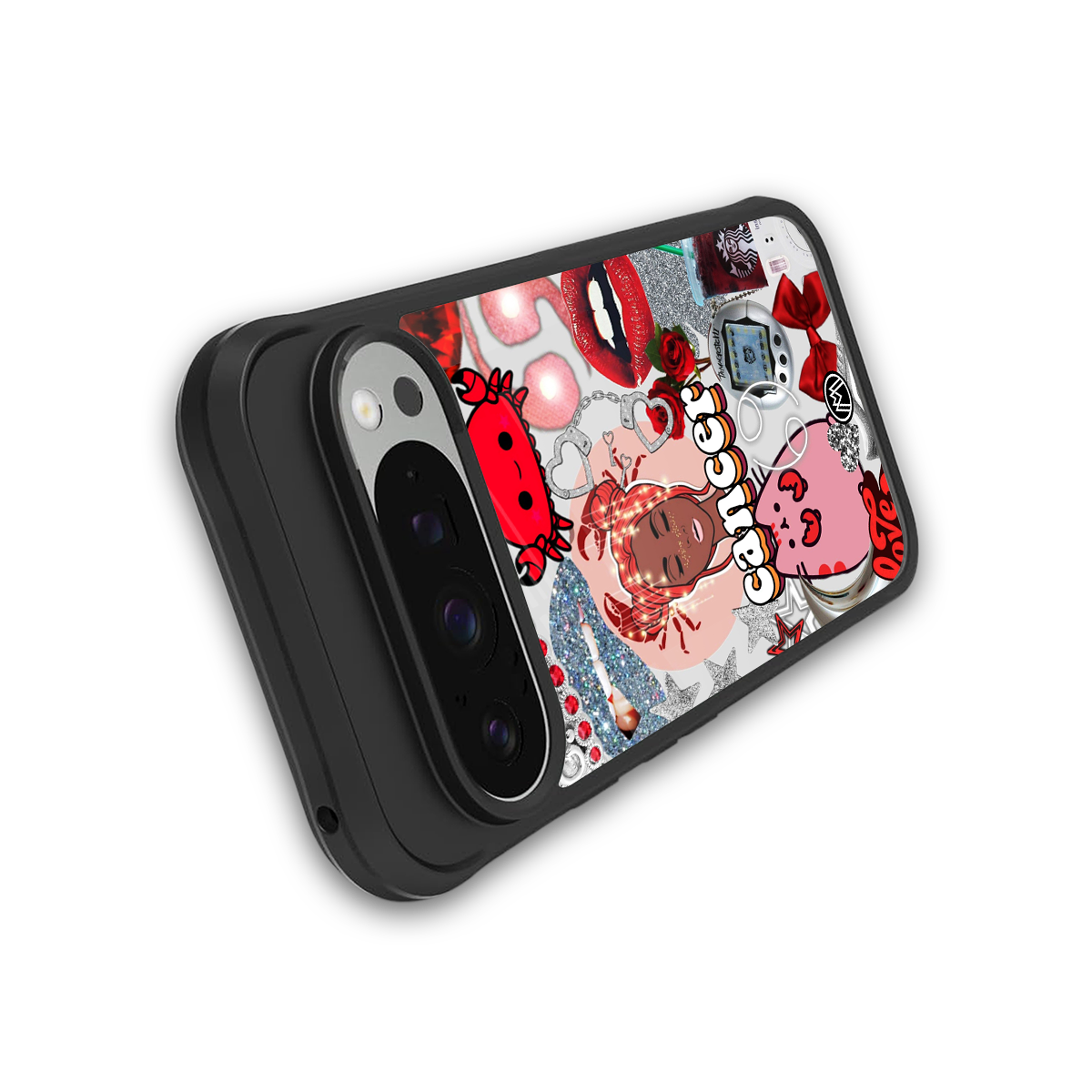 cancer aesthetic collage back phone cover | glass case for google pixel 9 pro xl