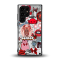 cancer aesthetic collage back phone cover | glass case for samsung galaxy s24 ultra