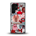 cancer aesthetic collage back phone cover | glass case for samsung galaxy s24 ultra