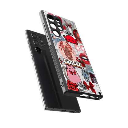 cancer aesthetic collage back phone cover | glass case for samsung galaxy s23 ultra