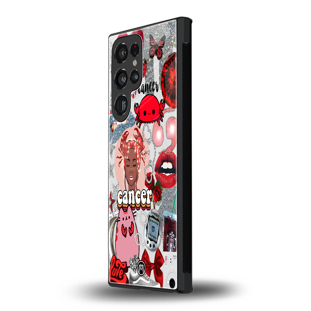 cancer aesthetic collage back phone cover | glass case for samsung galaxy s24 ultra
