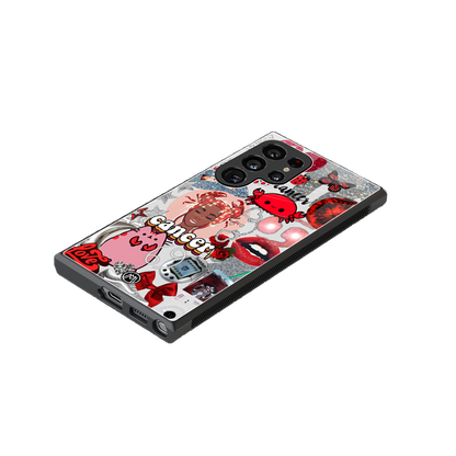cancer aesthetic collage back phone cover | glass case for samsung galaxy s24 ultra