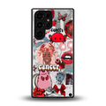 cancer aesthetic collage back phone cover | glass case for samsung galaxy s25 ultra