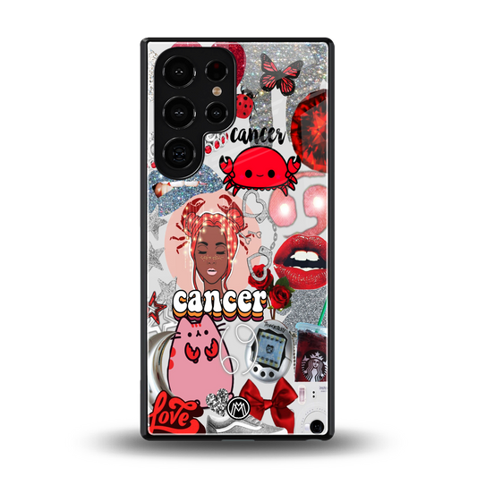 cancer aesthetic collage back phone cover | glass case for samsung galaxy s25 ultra