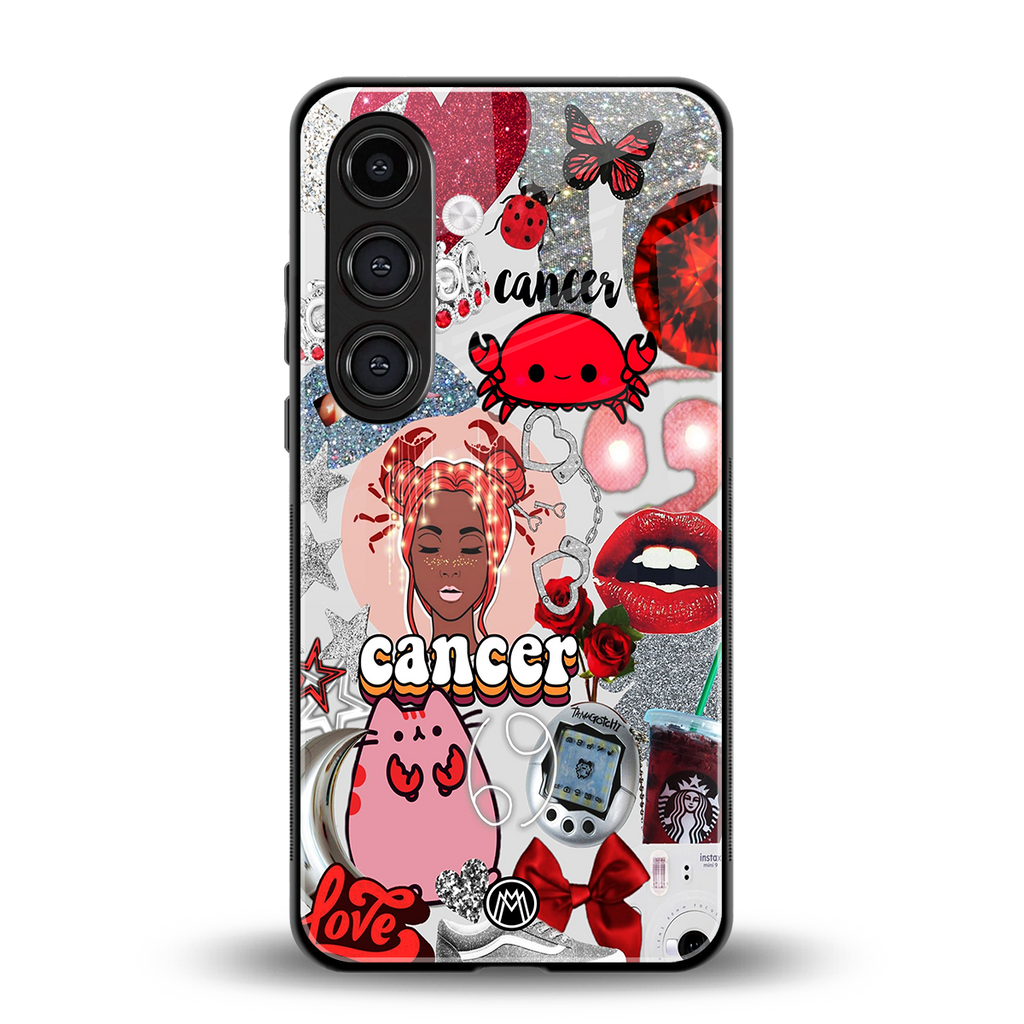 cancer aesthetic collage back phone cover | glass case for samsung galaxy s25