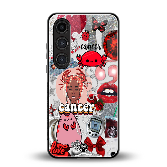 cancer aesthetic collage back phone cover | glass case for samsung galaxy s24 fe