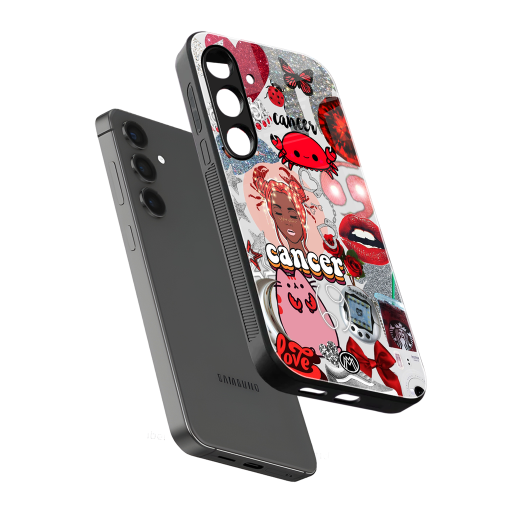 cancer aesthetic collage back phone cover | glass case for samsung galaxy s23