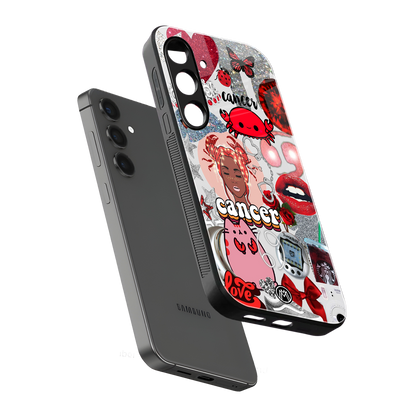 cancer aesthetic collage back phone cover | glass case for samsung galaxy s24 plus