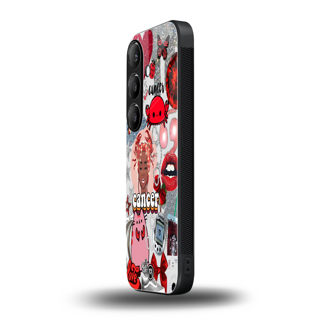 cancer aesthetic collage back phone cover | glass case for samsung galaxy s24 plus