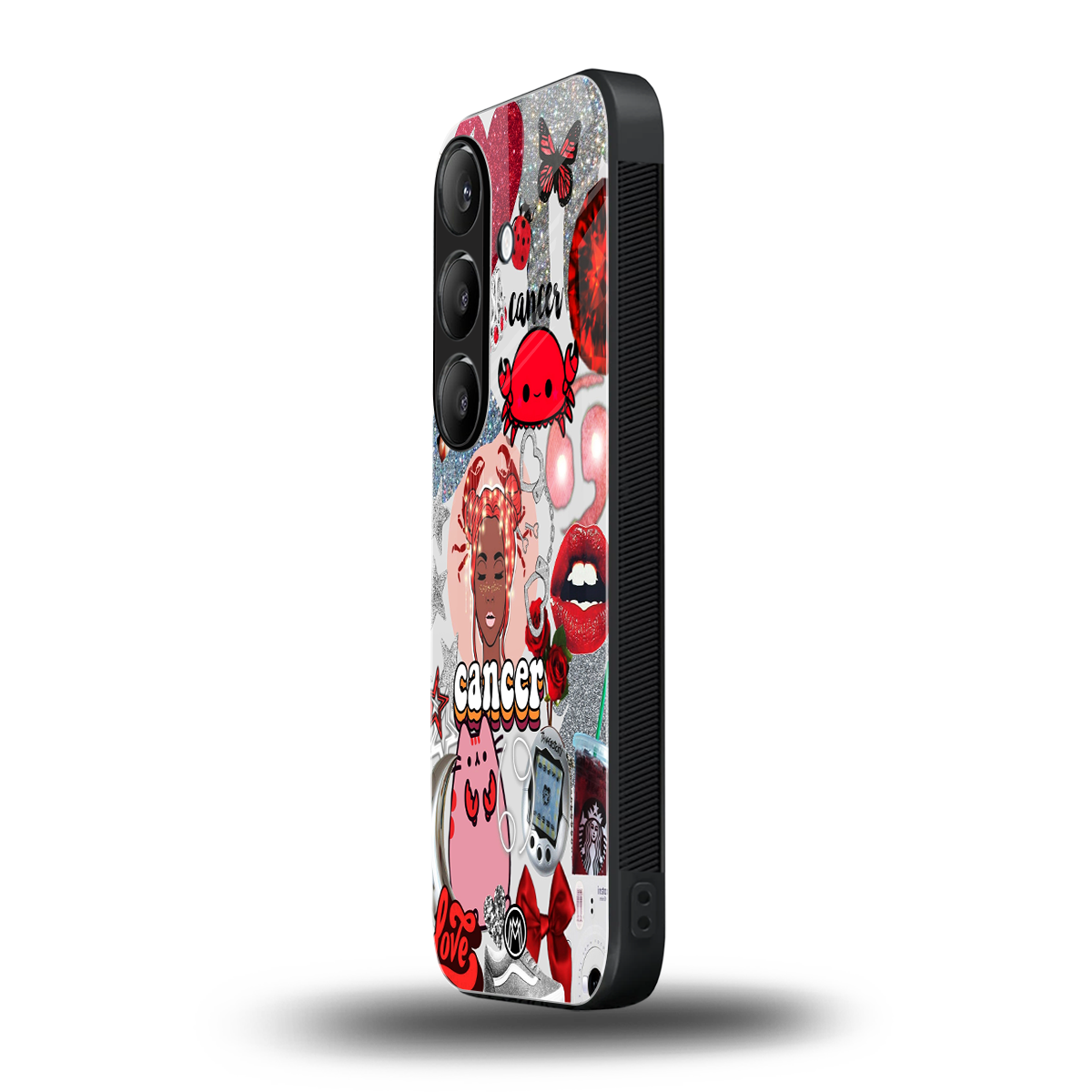 cancer aesthetic collage back phone cover | glass case for samsung galaxy s24 fe