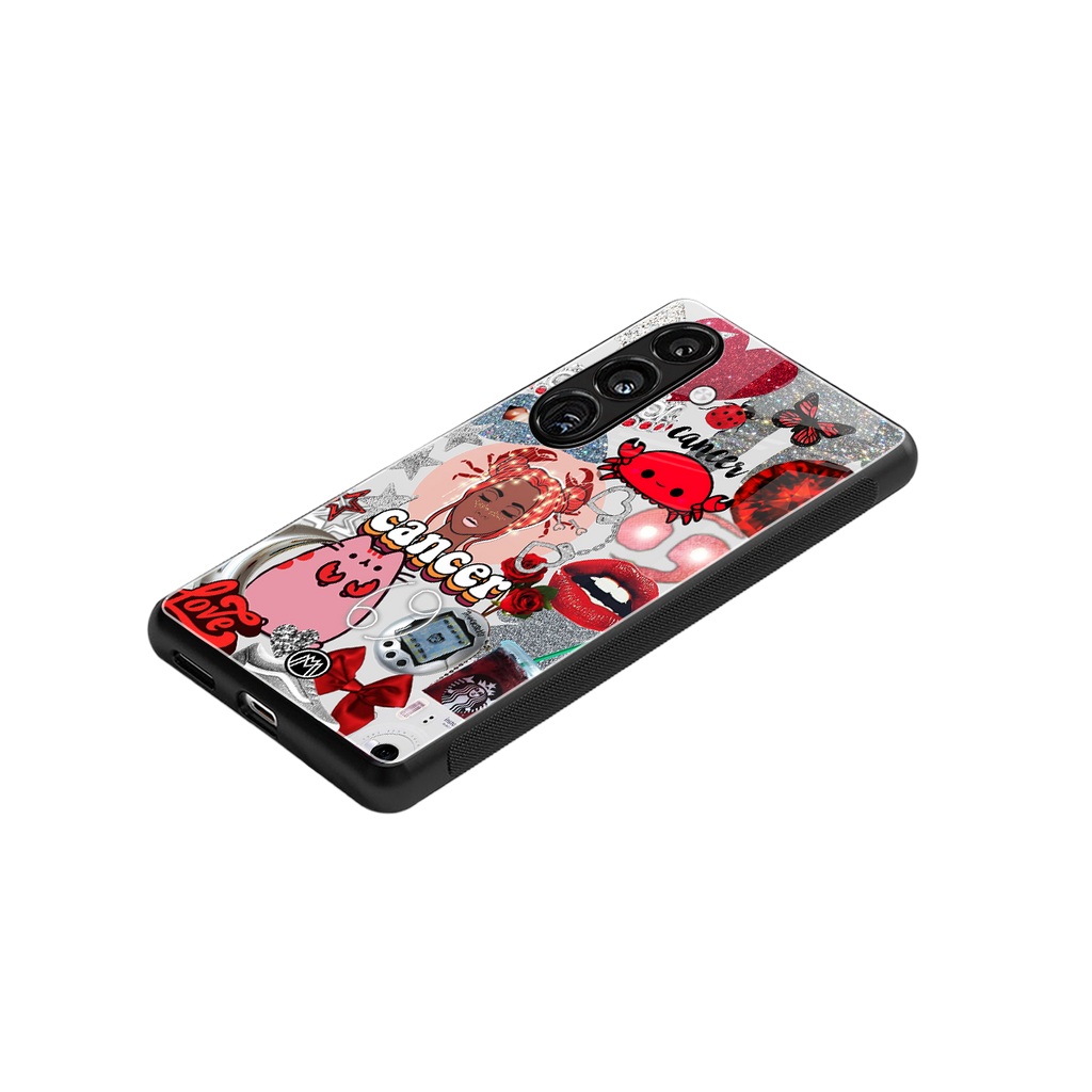 cancer aesthetic collage back phone cover | glass case for samsung galaxy s23