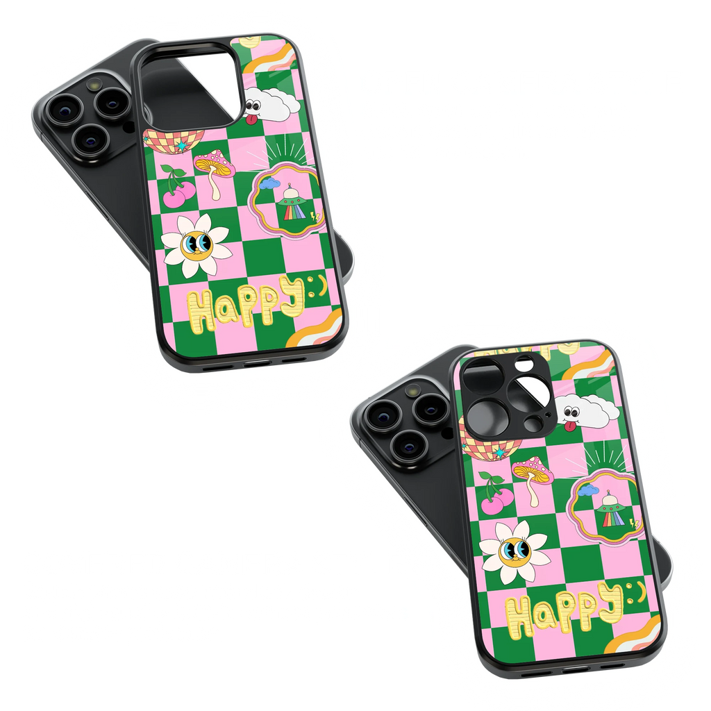 Trendy Glass Back Mobile Case for iPhone, Samsung, Redmi, OnePlus, Google Pixel, Motorola