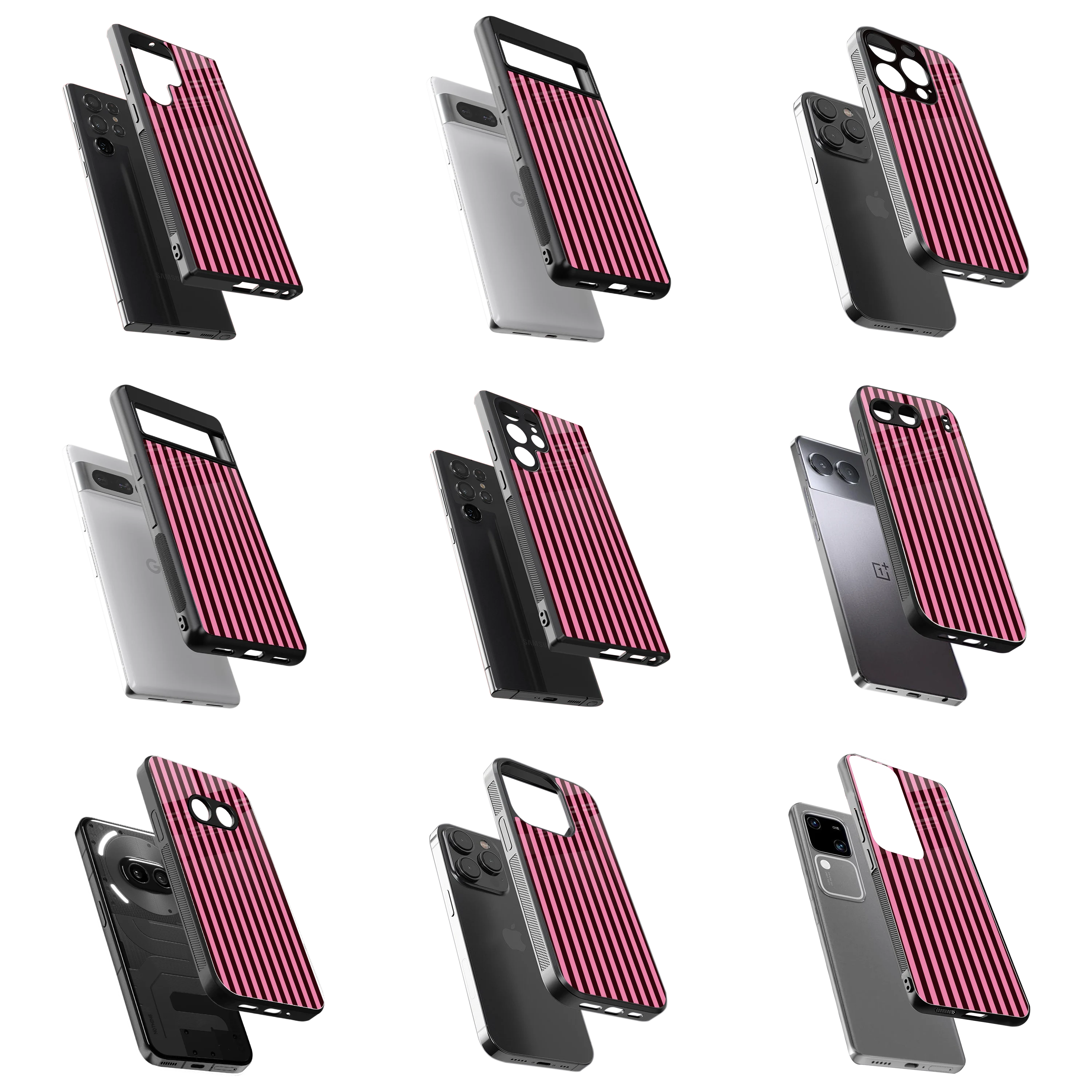 Durable Glass Back Mobile Case for iPhone, Samsung, OnePlus, Google Pixel, Redmi, Vivo, Oppo