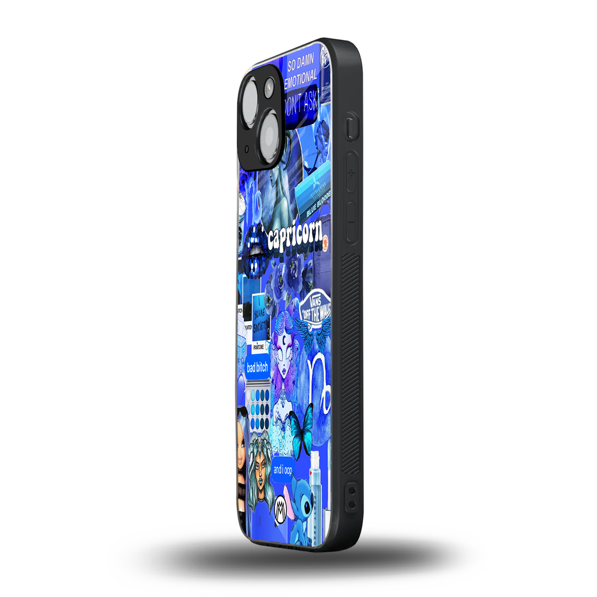 capricorn aesthetic collage back phone cover | glass case for iphone 13 mini